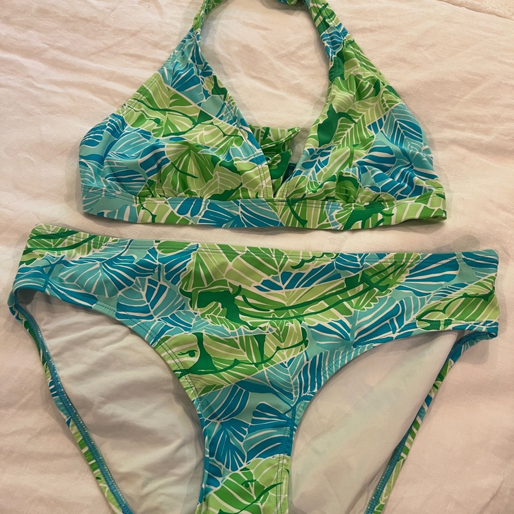 Lilly Pulitzer Gator Alley Two Piece Bathing Suit M/L